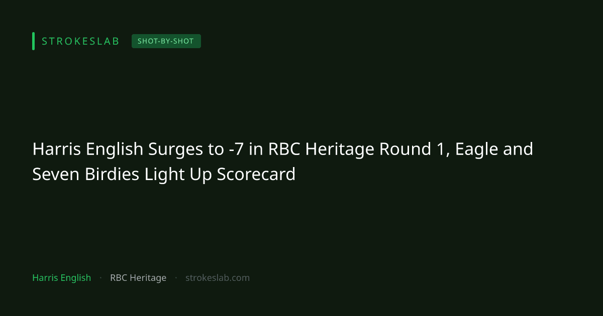 Harris English Surges to -7 in RBC Heritage Round 1, Eagle and Seven Birdies Light Up Scorecard