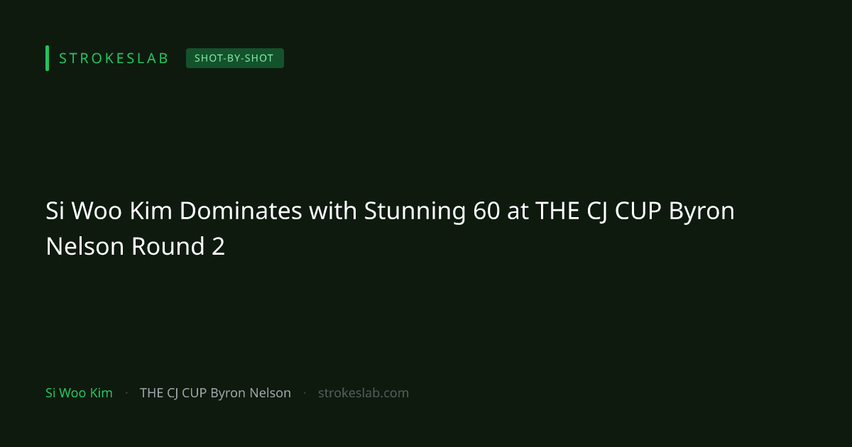 Si Woo Kim Dominates with Stunning 60 at THE CJ CUP Byron Nelson Round 2