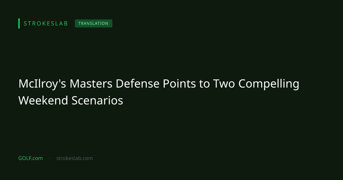 McIlroy's Masters Defense Points to Two Compelling Weekend Scenarios